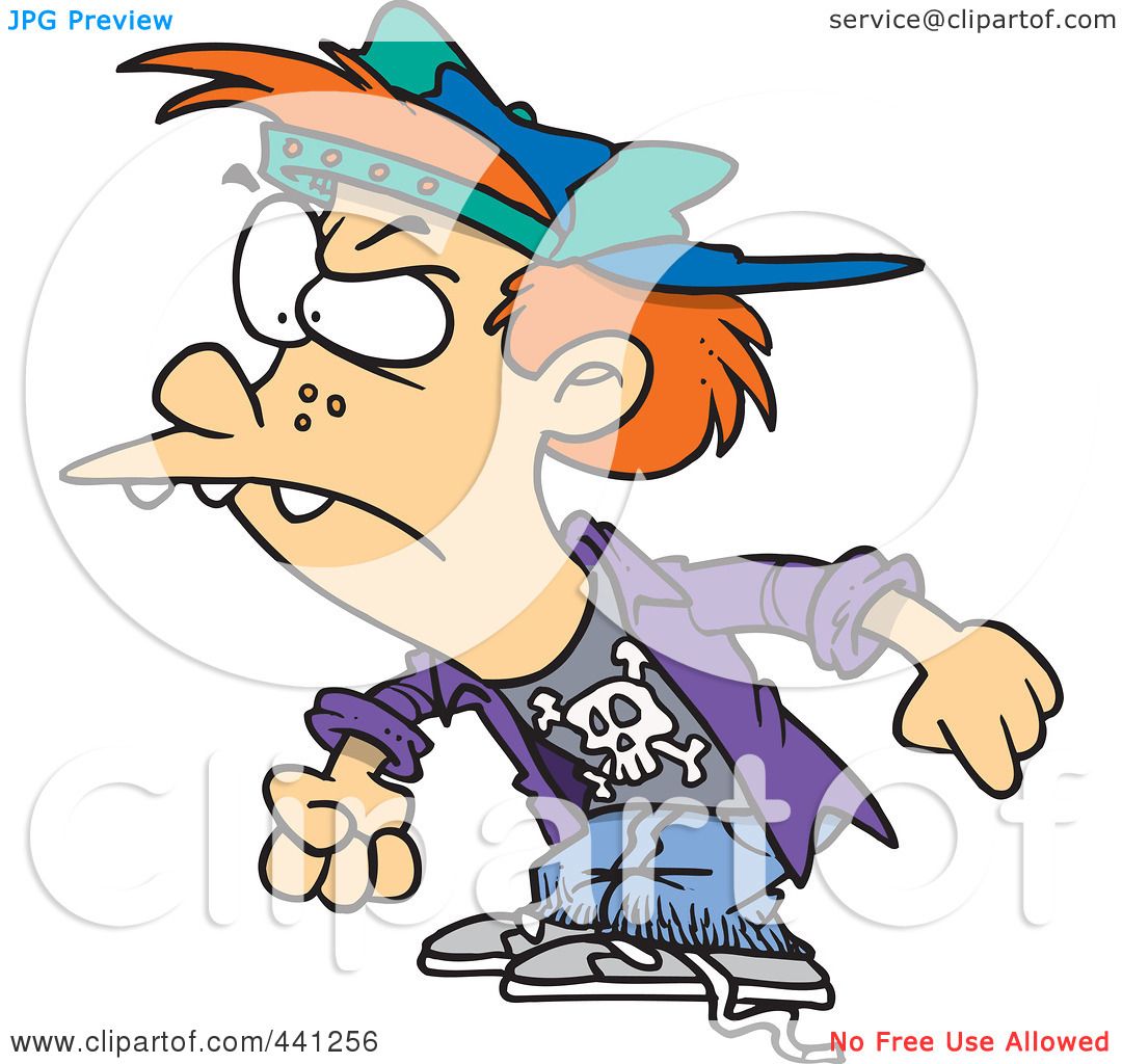 1080x1024 Royalty Free (Rf) Clip Art Illustration Of A Cartoon Bully Boy By