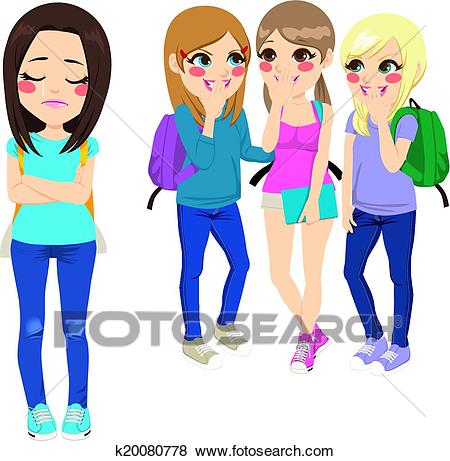 450x461 Bullying Clipart Clip Art Of School Girls Bullying K20080778