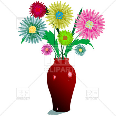 400x400 Bunch Of Flowers In Vase Royalty Free Vector Clip Art Image