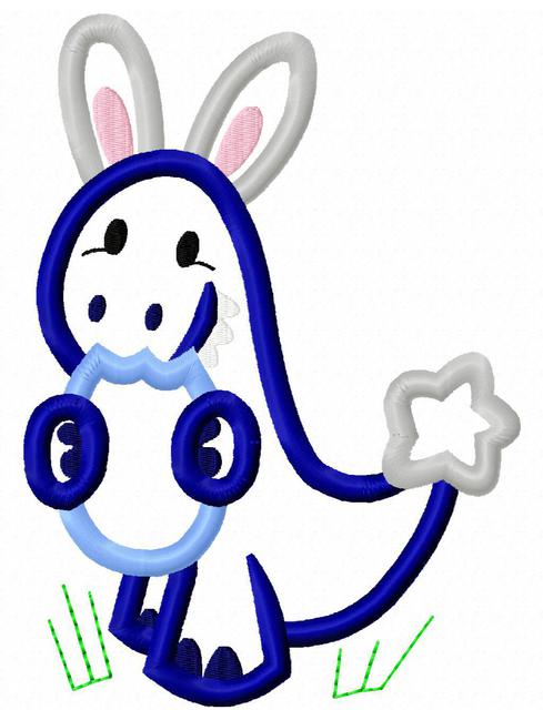 489x640 Dinosaur Wearing Bunny Ears And Eating Easter Egg Design