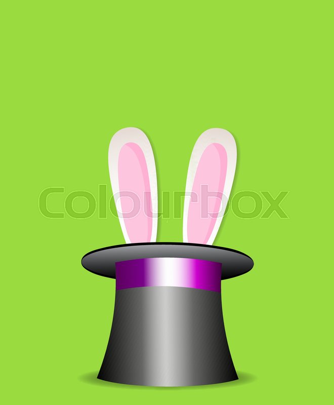 660x800 Magic Trick Rabbit In Black Cylinder Hat. Top Hat With Cute