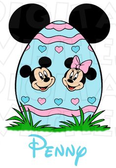 236x343 Mickey Mouse With Blue Easter Bunny Ears Instant Download Digital