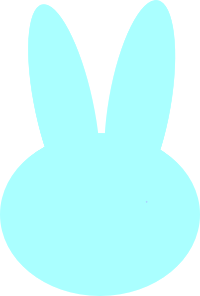 402x595 Blue Bunny Head Clip Art
