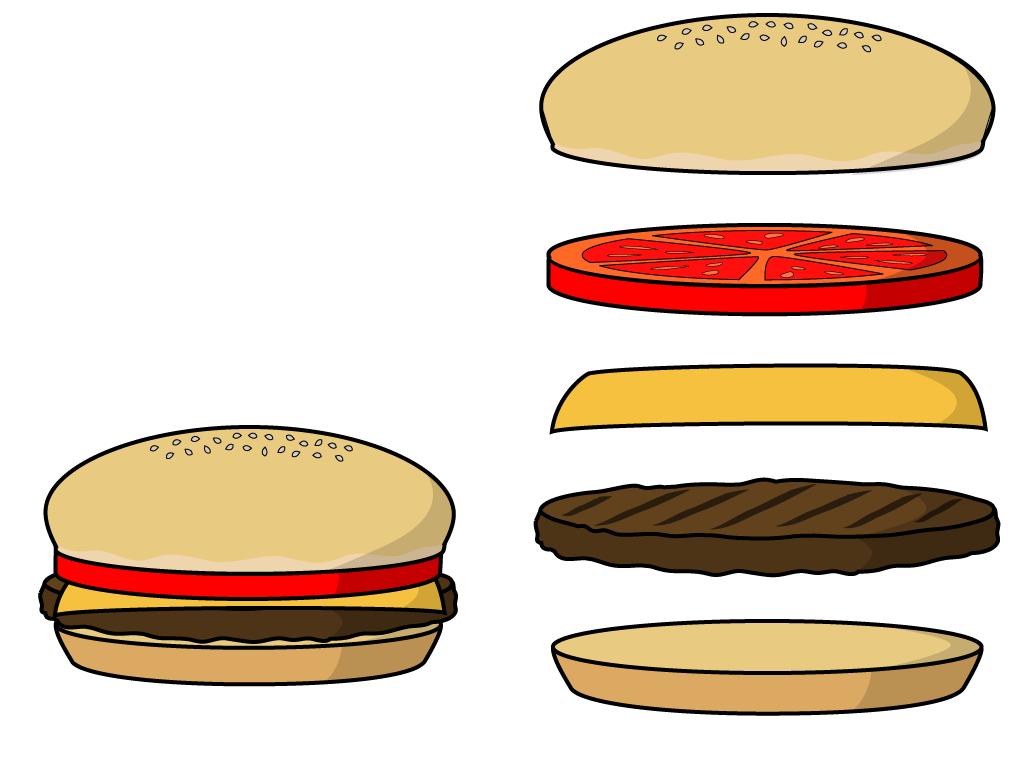 1024x768 Burger Clipart Meat Food