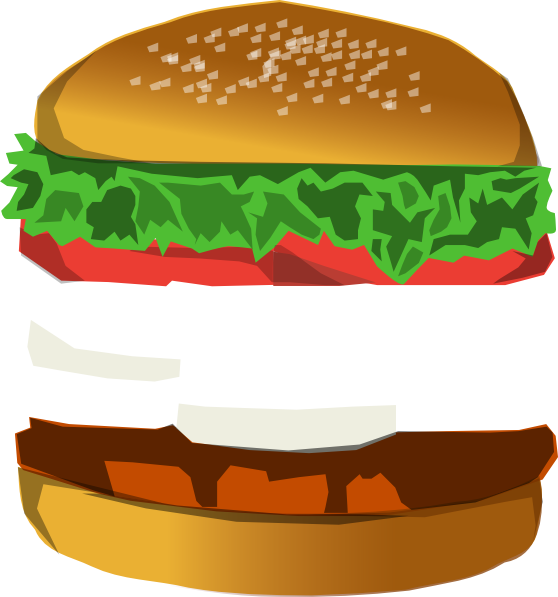 558x597 Burger With Space Clip Art