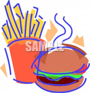 290x300 Clip Art Image Fries And A Burger