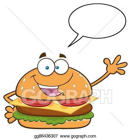 445x470 Happy Burger Clipart