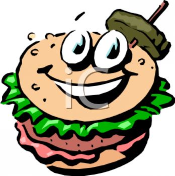 348x350 Royalty Free Clip Art Image Cartoon Of An Animated Burger