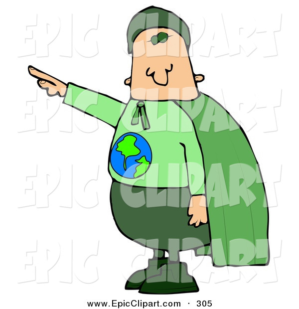 600x620 Clip Art Of A Caucasian Environmentalist Man Wearing A Green Cape