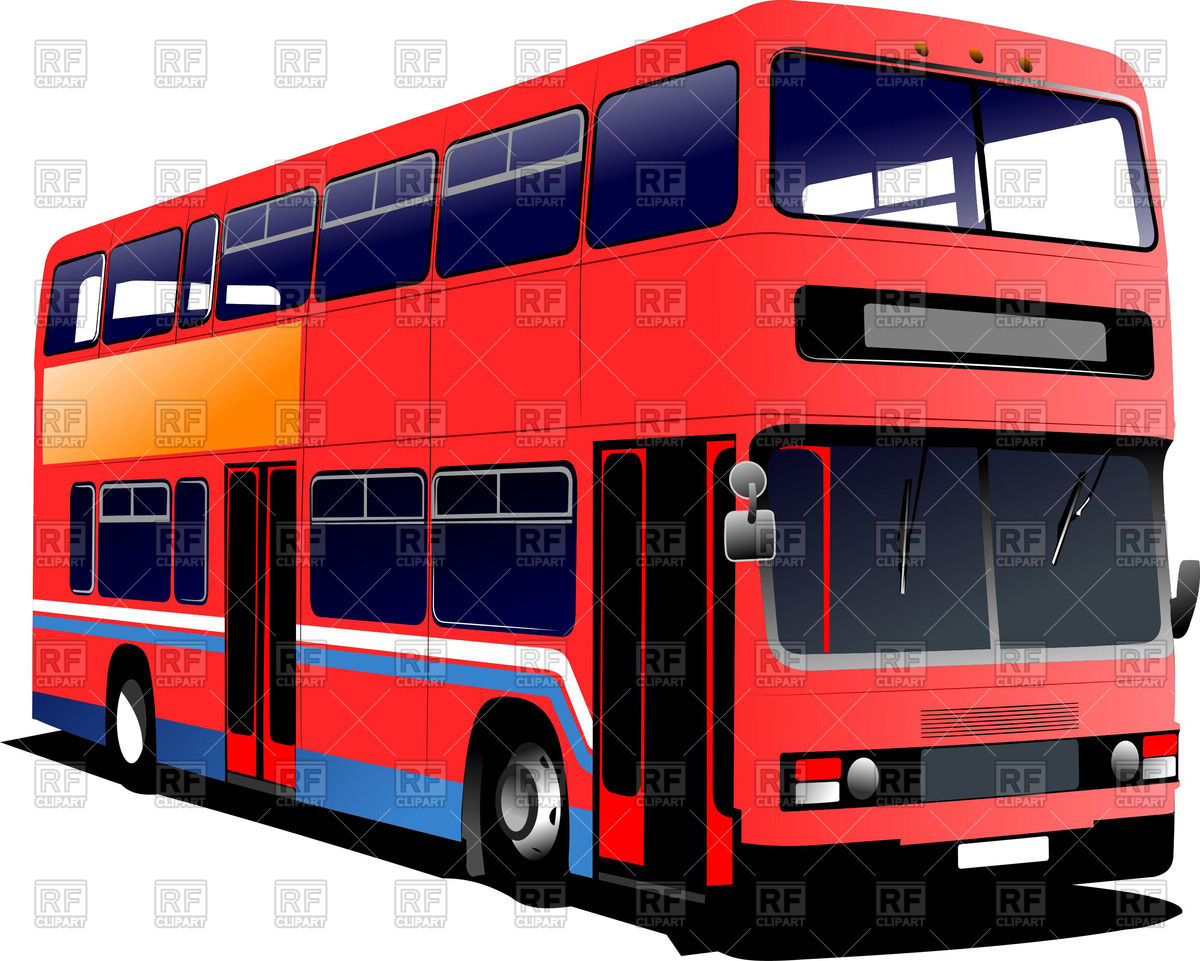 1200x961 Modern London Double Decker Bus Royalty Free Vector Clip Art Image
