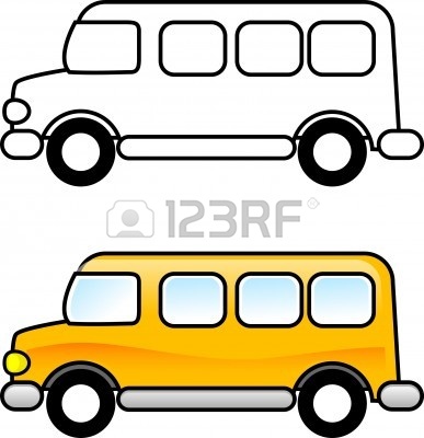 387x400 School Bus Outline Clip Art