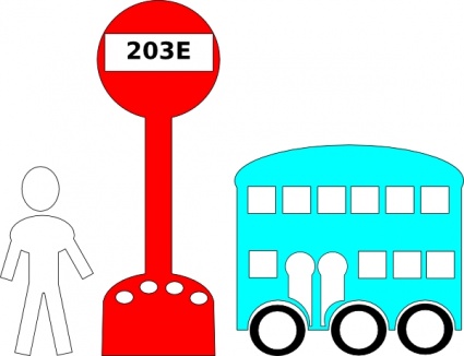 425x326 Bus Stop Sign Clip Art