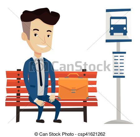 450x443 Businessman Waiting For Bus