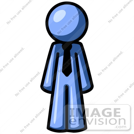 450x450 Clip Art Graphic Of A Blue Guy Character In A Business Tie