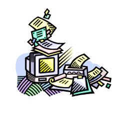 261x227 Busy Desk Clipart