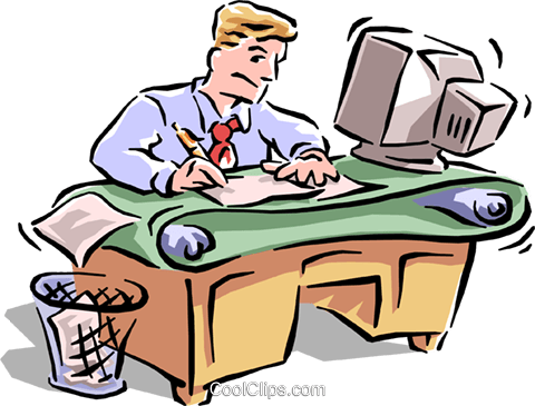 480x365 Busy Office Royalty Free Vector Clip Art Illustration Cart1617