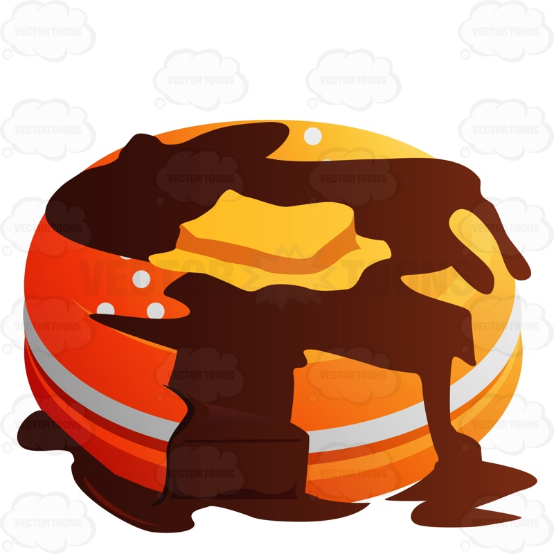 800x800 Pancakes With Butter And Syrup Cartoon Clipart Vector Toons