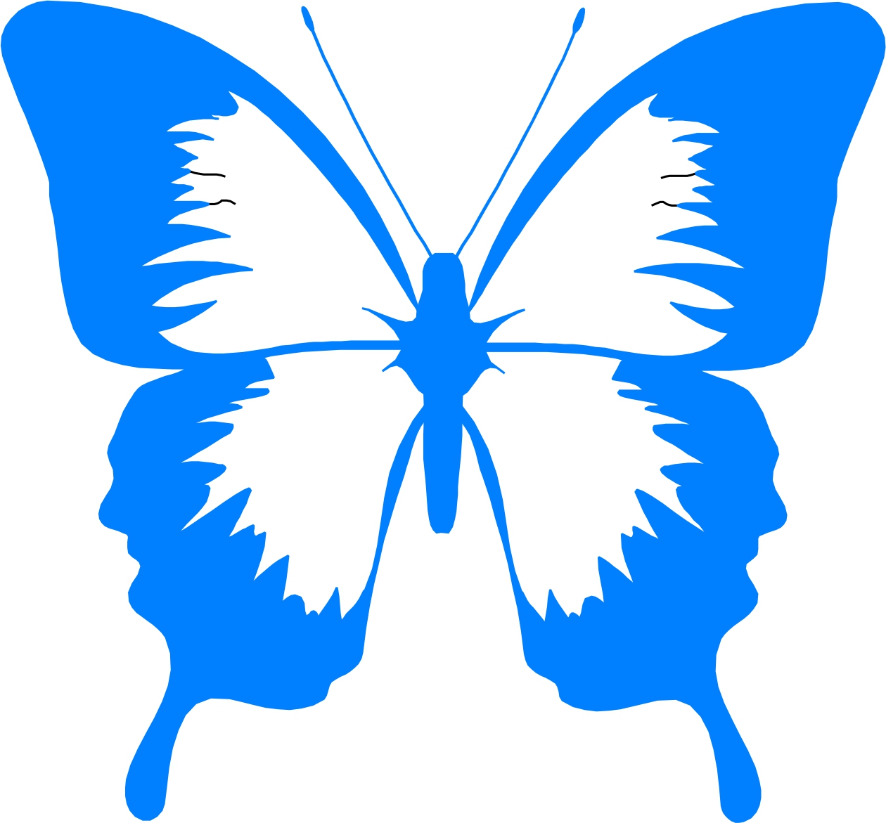 1260x1171 Cartoon Blue Transparent Butterfly Clipart