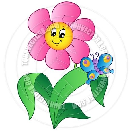 460x460 Clip Art Flowers And Butterflies
