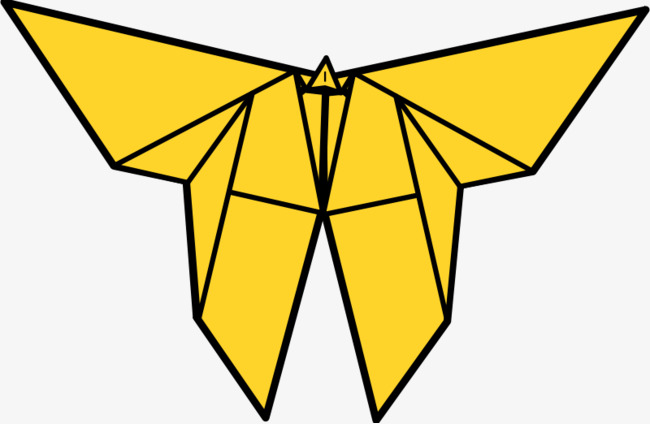 650x424 Yellow Cartoon Origami Butterfly, Cartoon, Cartoon Butterfly