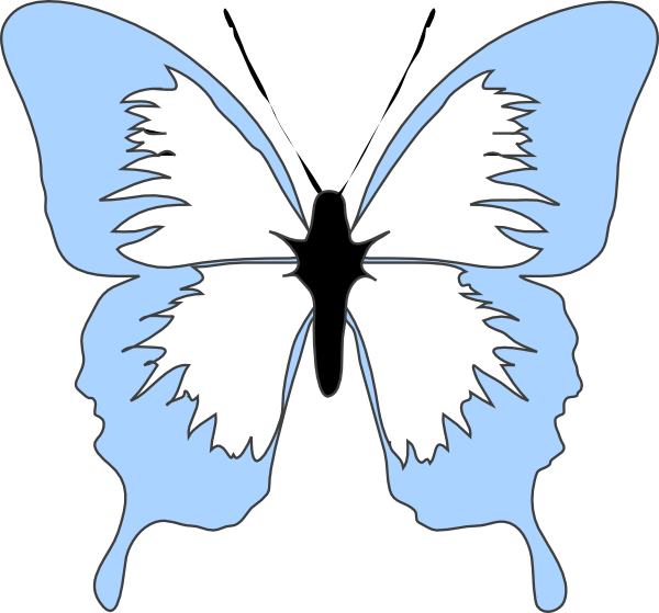 600x559 Blue Butterfly Clip Art