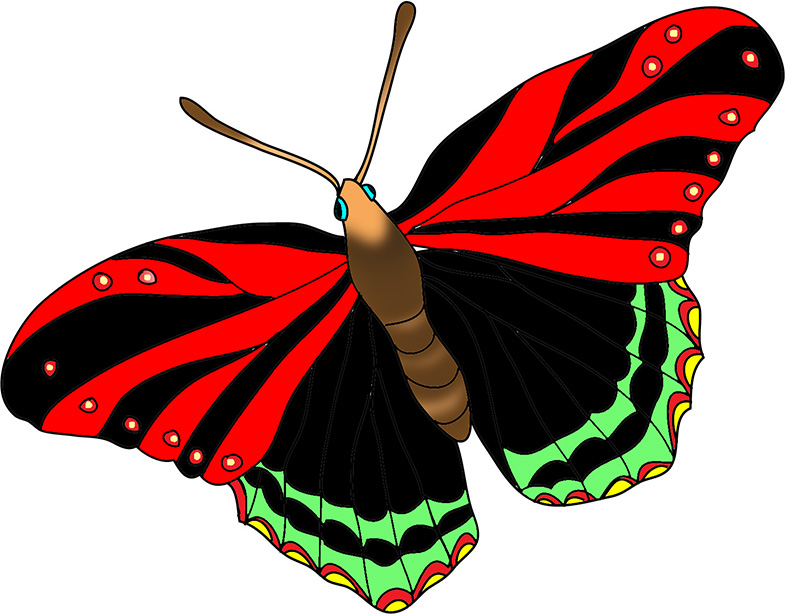 787x616 Red Butterfly Clipart