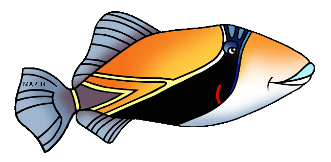 648x317 Animals Clip Art By Phillip Martin, Hawaiian Trigger Fish
