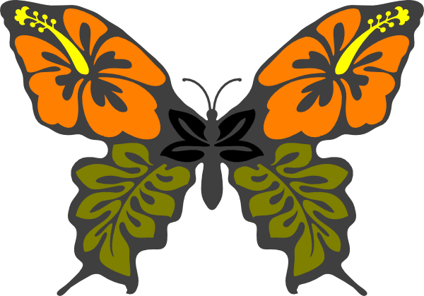 600x419 Butterfly Flower Clip Art