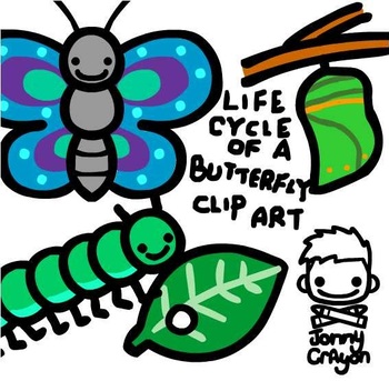 350x343 Jonny Crayon's Free Butterfly Life Cycle Clip Art By Jonny Crayon