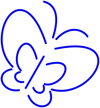 419x449 Butterfly Outline Blue