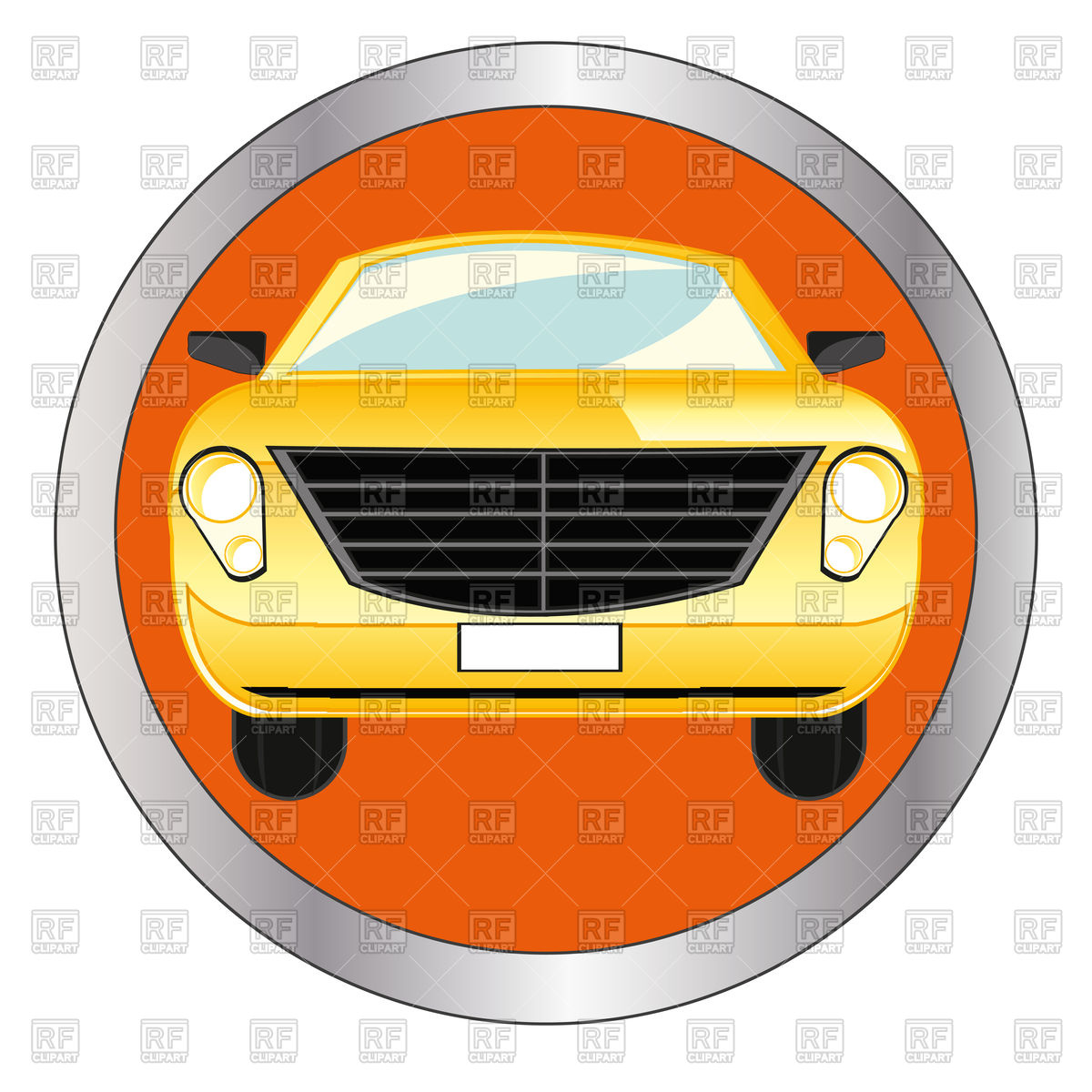 1200x1200 Car Icon On Green Round Glossy Button Free Vector Clip Art Image