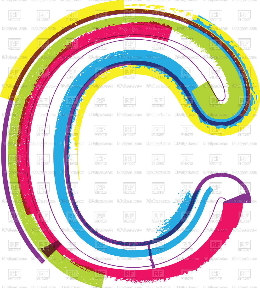 1086x1200 Colorful Grunge Letter C Royalty Free Vector Clip Art Image
