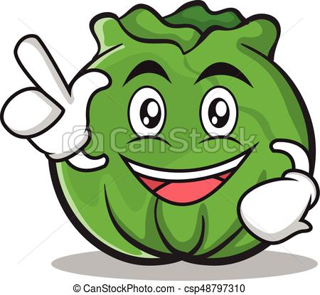 450x415 Have An Idea Cabbage Cartoon Character Style Vector Vector Clip