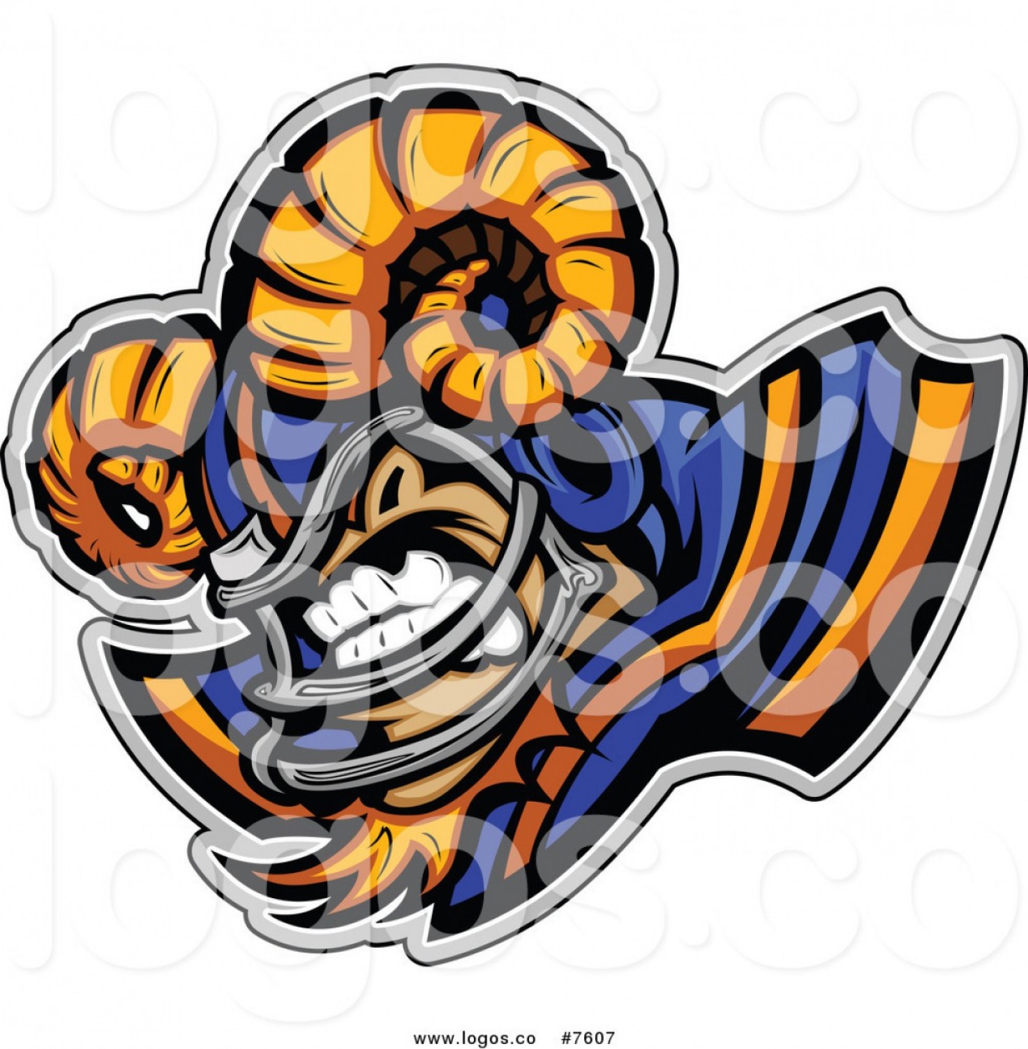 1473x1502 Royalty Free Clip Art Vector Logo Of A Ram Football Player Mascot