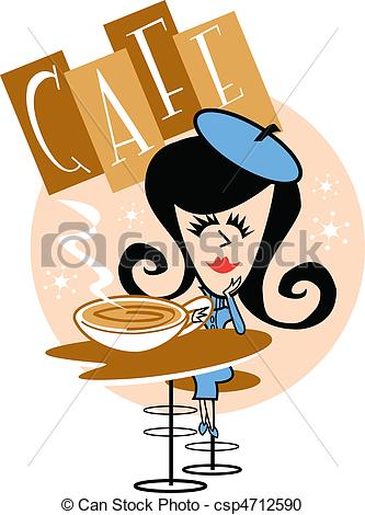 333x470 Girl In Cafe Clip Art. Girl Or Woman Sitting