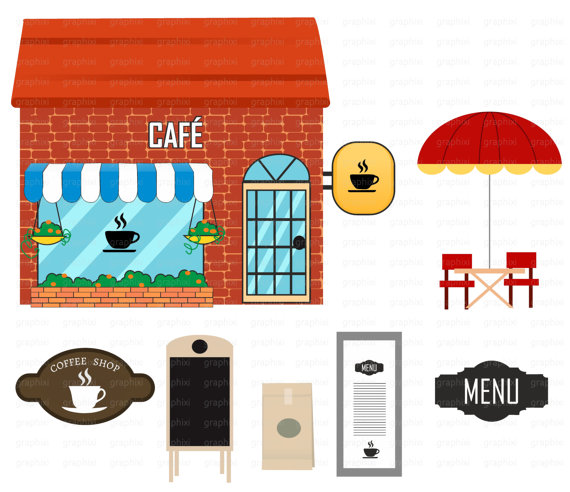 570x492 Cafe Clipart, Coffe Shop Vector, Cafe, Clipart Commercial Use