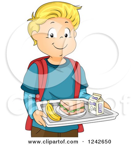 450x470 Royalty Free (Rf) Clipart Illustration Of School Children Eating