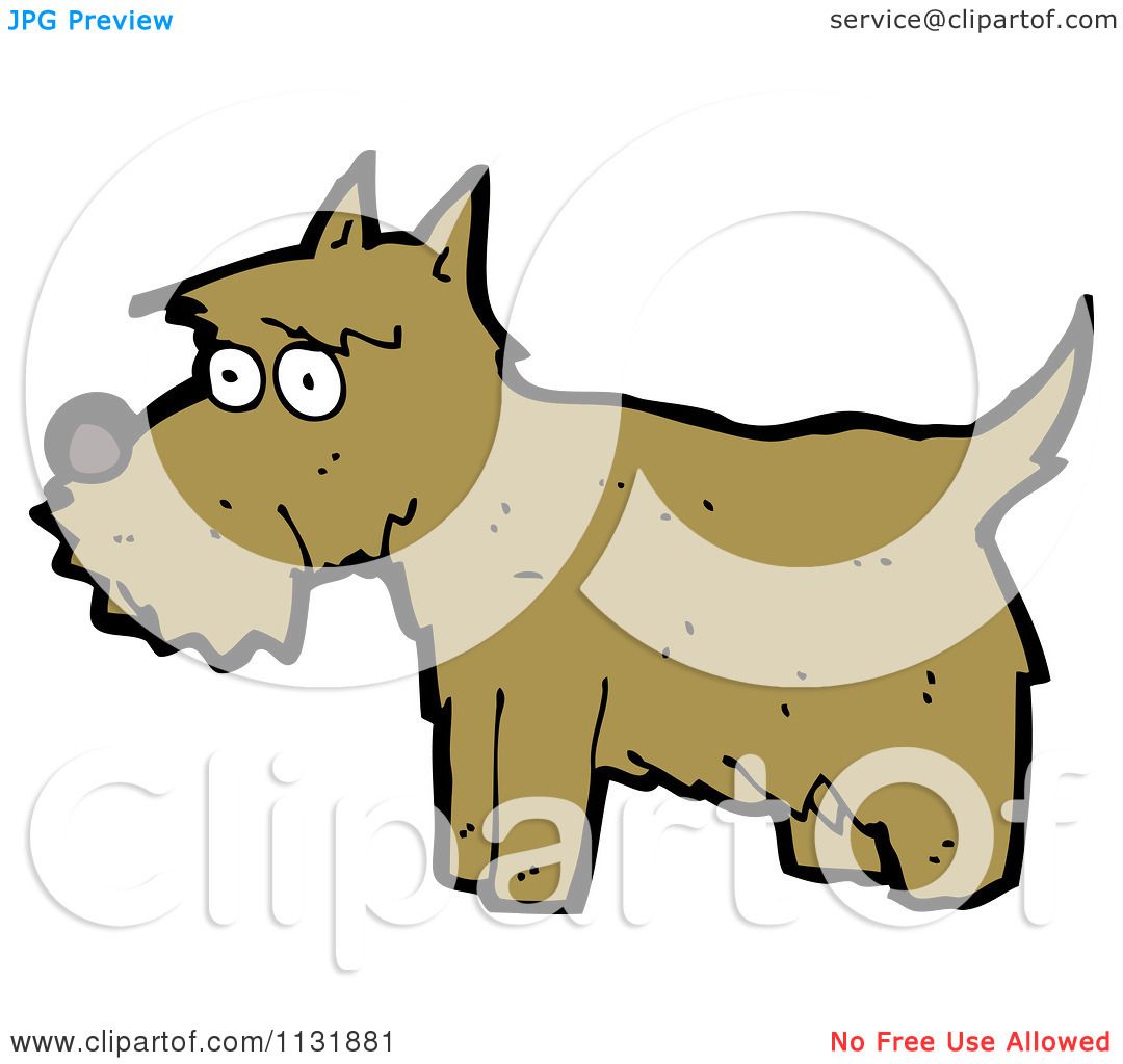 1080x1024 Cartoon Of A Brown Terrier Dog 1