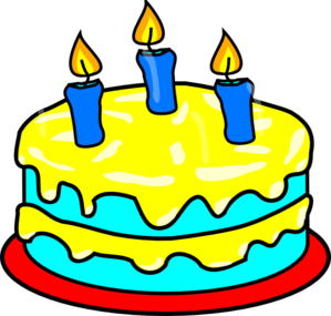 299x285 Yellow Three Candle Cake Clip Art