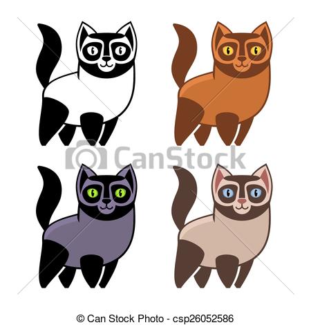 450x470 Set Of Cartoon Kitties Or Cats. Vector Illustration Vector