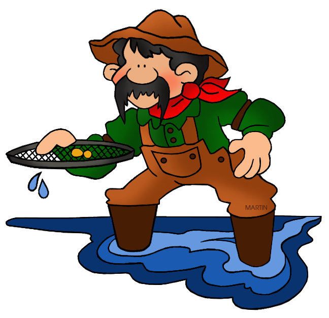 648x626 United States Clip Art By Phillip Martin, Gold Rush