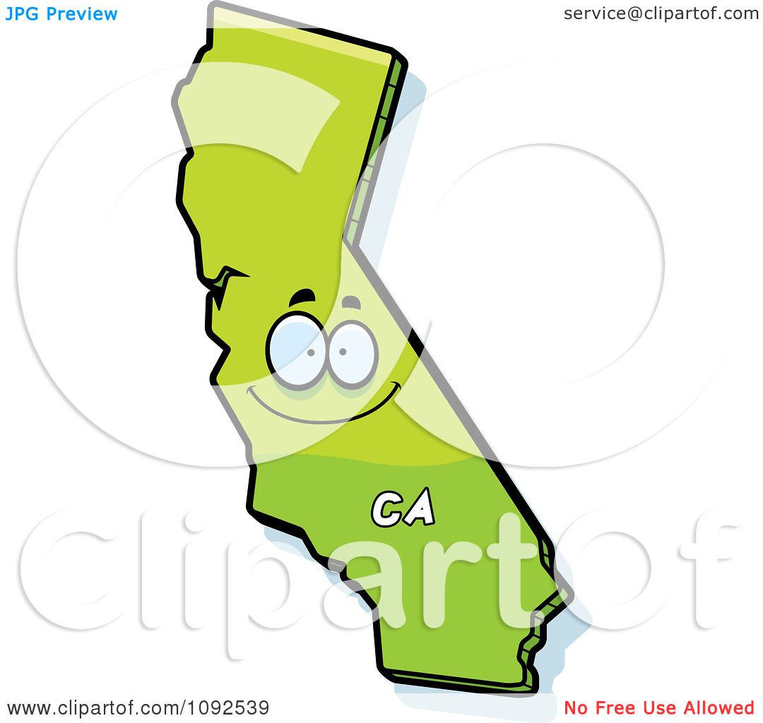 1080x1024 Clipart Happy Green California State Character
