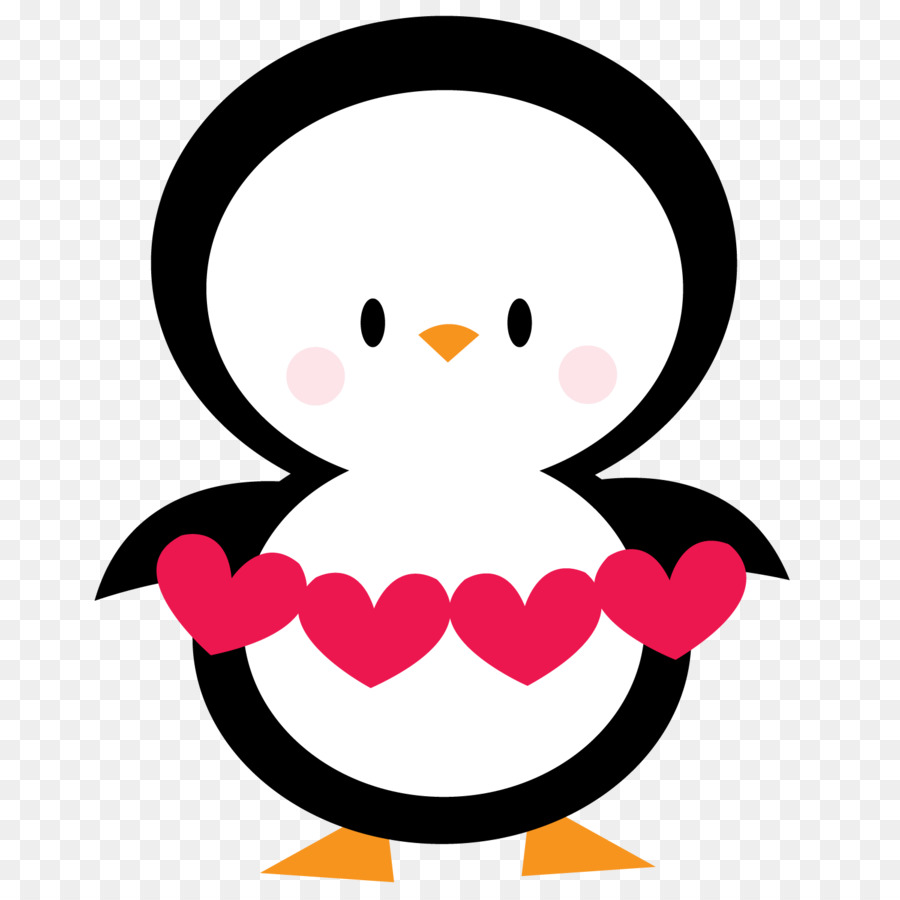 900x900 Penguin Valentine's Day Heart Clip Art