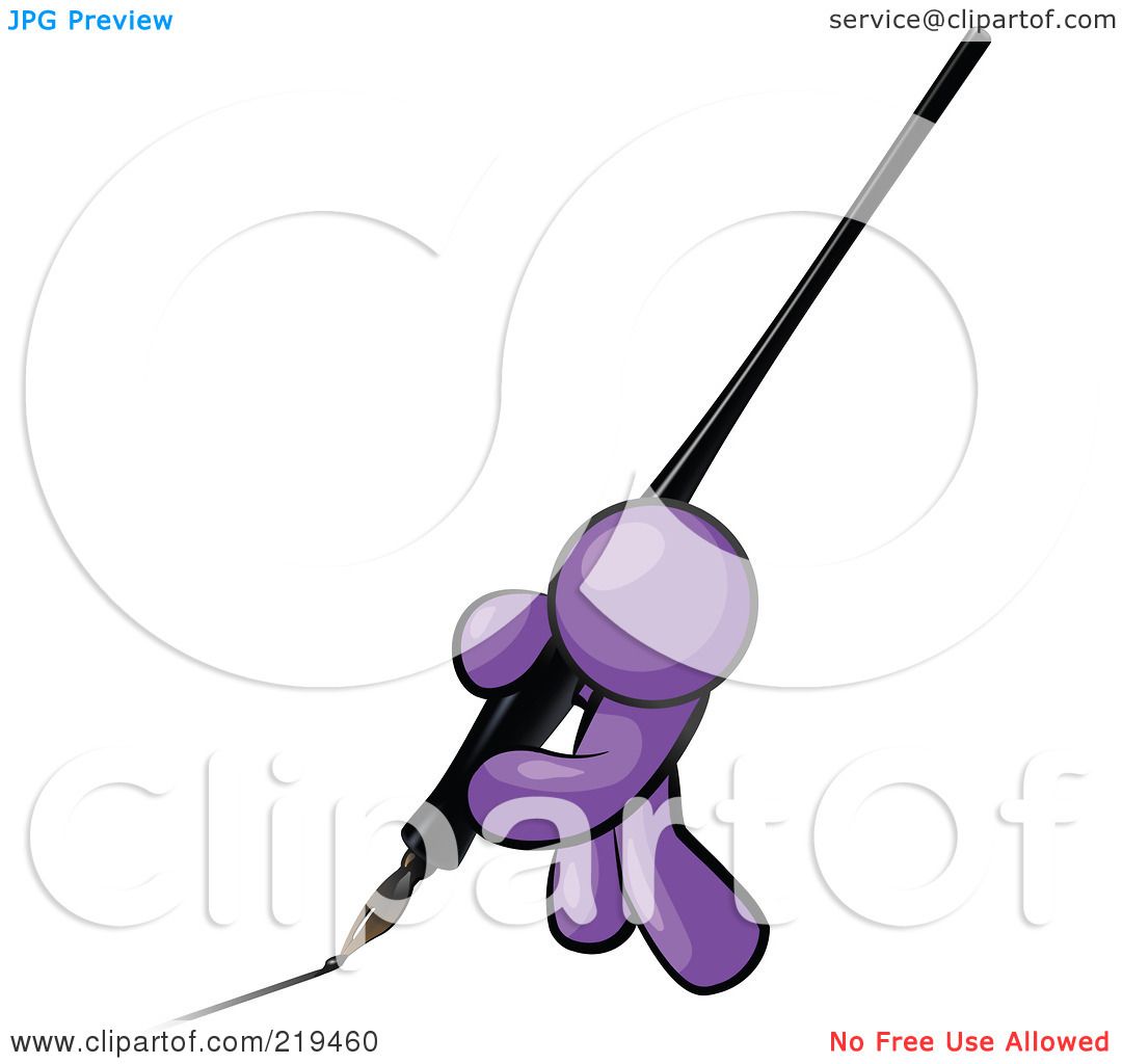 1080x1024 Clipart Illustration Of A Purple Man Drawing A Line With A Large