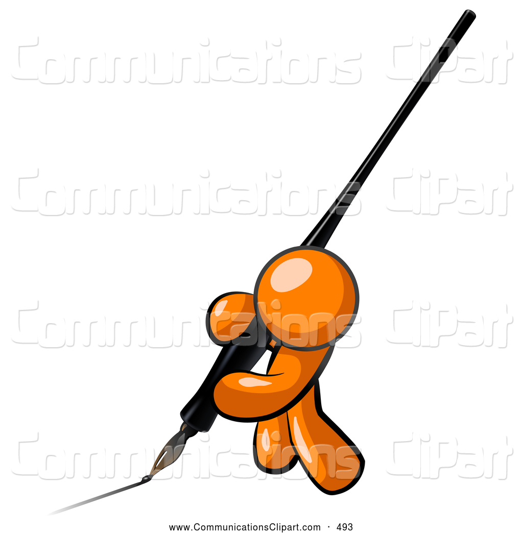 1024x1044 Communication Clipart Of A Friendly Orange Man Drawing A Line