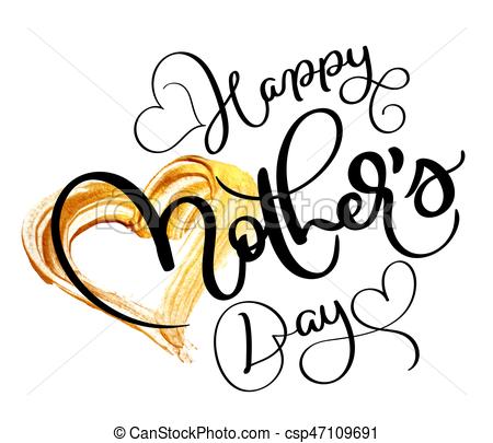 450x405 Happy Mothers Day Text On Acrylic Gold Background In Form