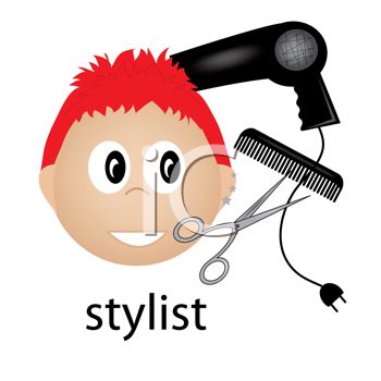 350x350 Hairstylist Icon With A Blow Dryer, Calm And Styling Scissors