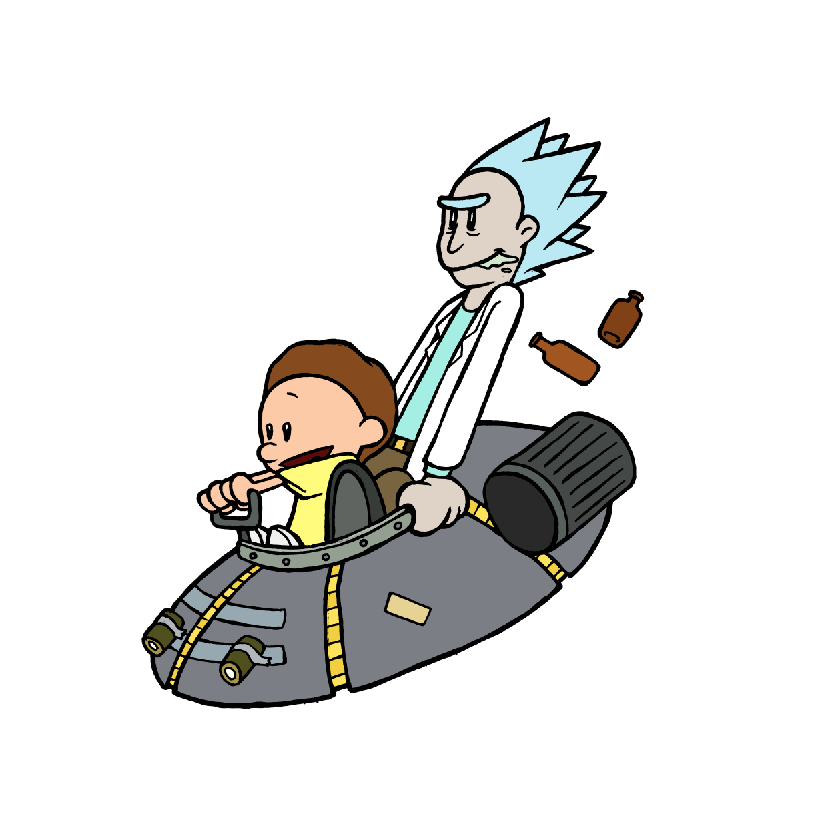 824x818 Calvin And Hobbes Vs Rick And Morty Rickandmorty