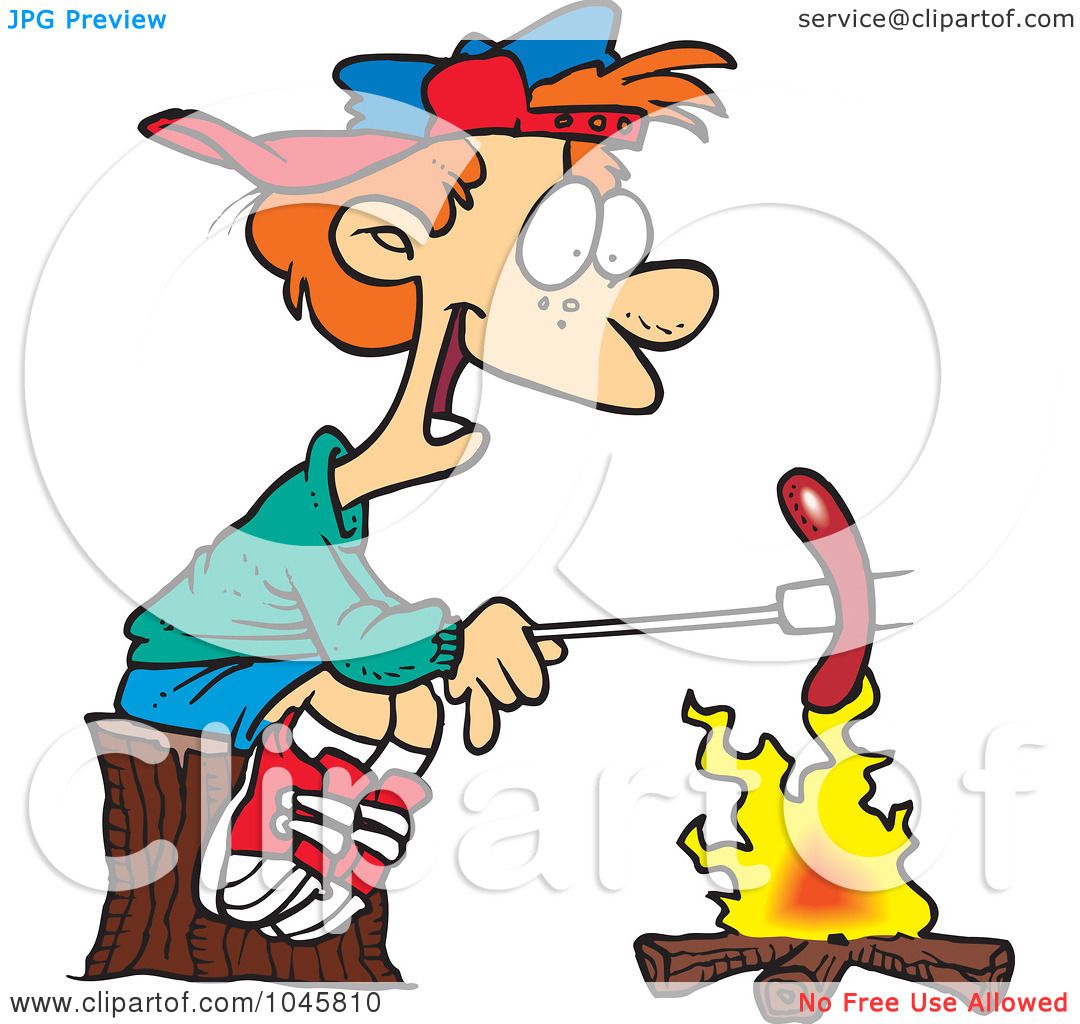 1080x1024 Royalty Free (Rf) Clip Art Illustration Of A Cartoon Boy Roasting