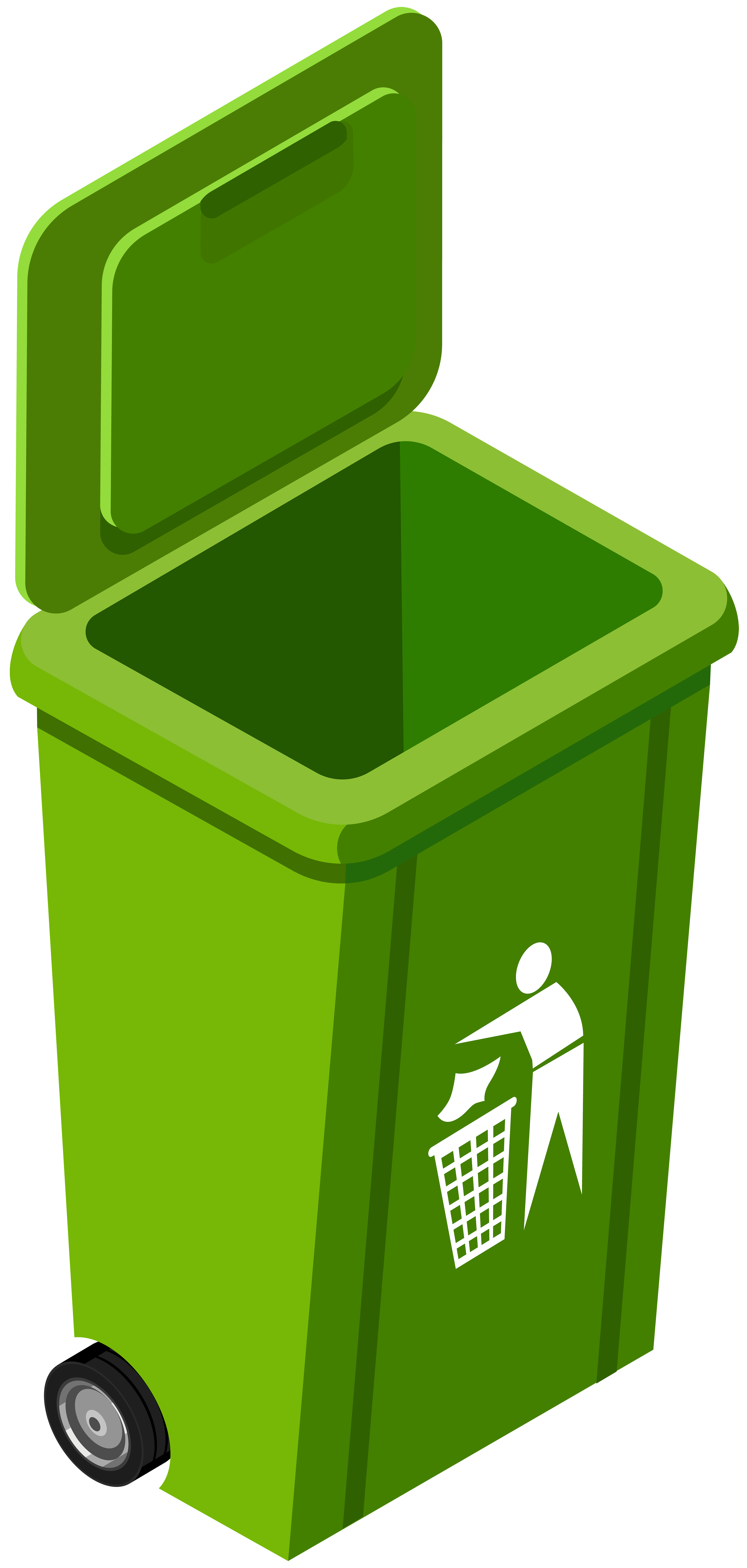 3810x8000 Green Trash Can Png Clip Art Image